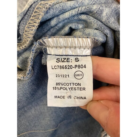 NWT Luvamia Women's Acid Wash Denim Tunic Dress With Pockets Size S - Picture 5 of 6